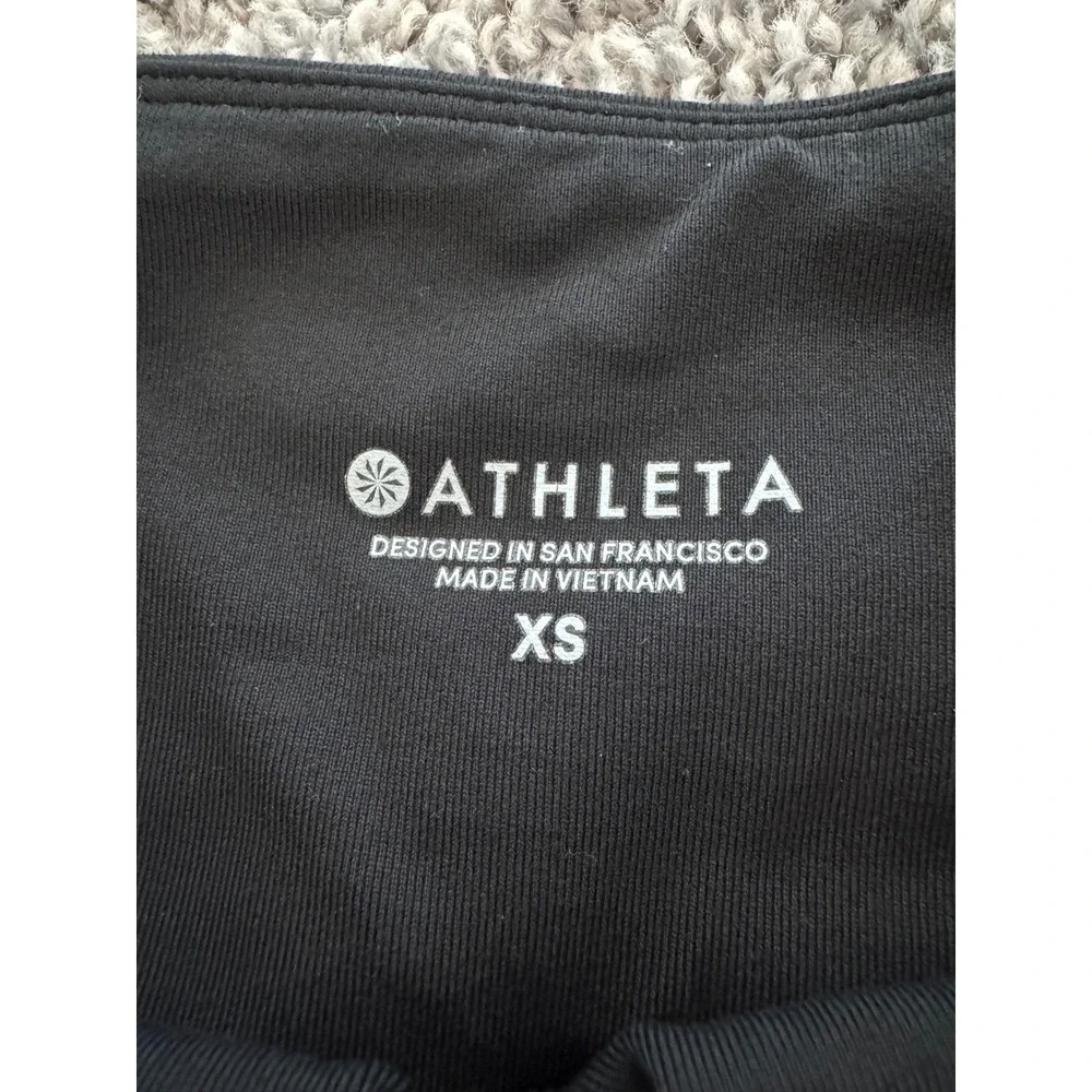 Athleta Textured Moto Ribbing Functional Ankle Zippers Women's XS Black Leggings